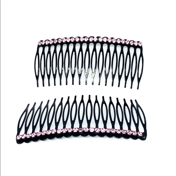 Pink Rhinestone Hair Accessories set of two - Picture 3 of 6